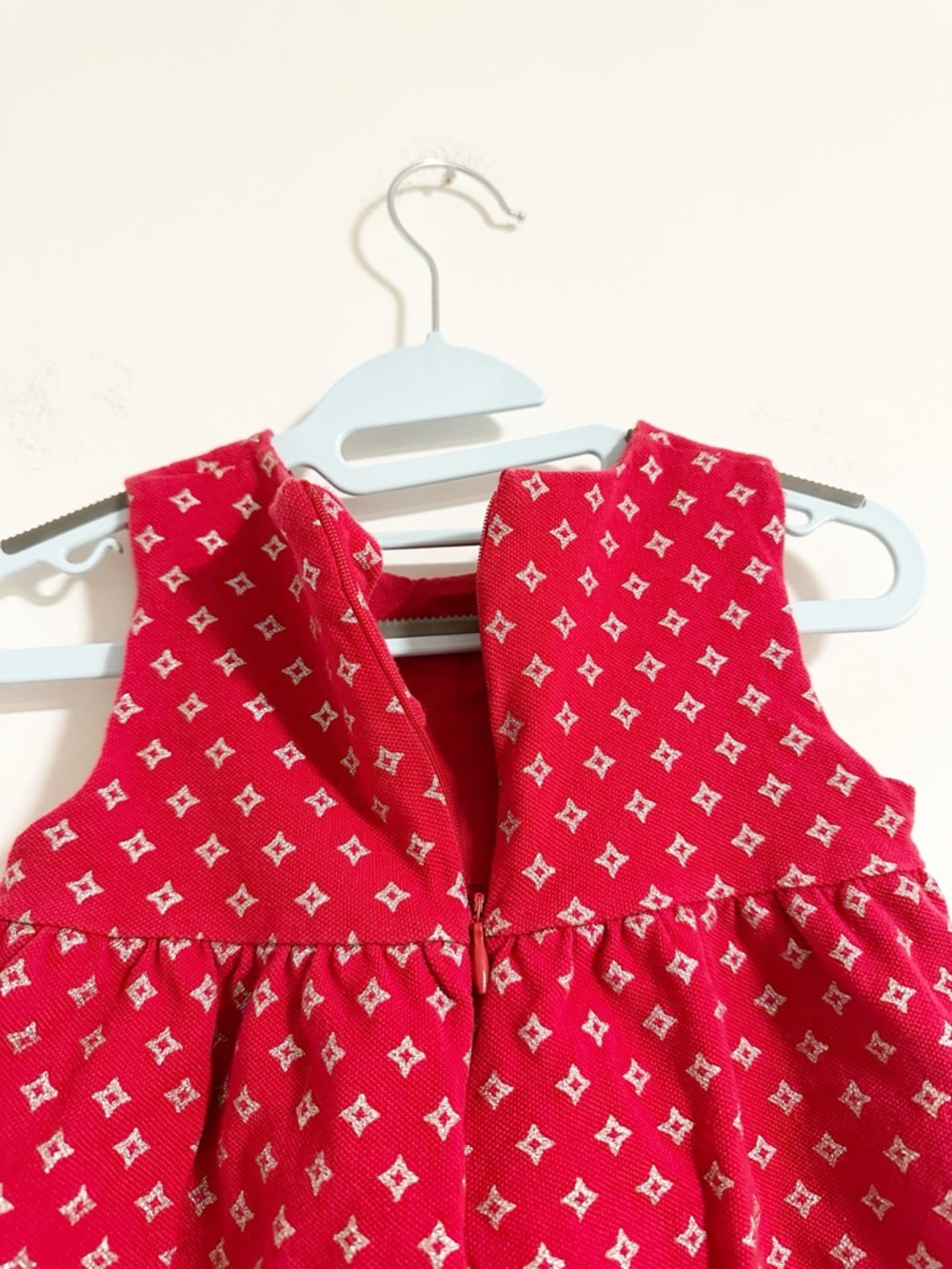 EPK Toddler Girls Red & Silver Metallic Patterned Bow Dress 23m - Picture 6 of 7